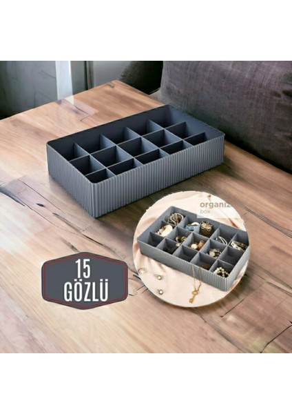 Çok Amaçlı 15 Bölmeli Organizer-Düzenleyici 3'lü