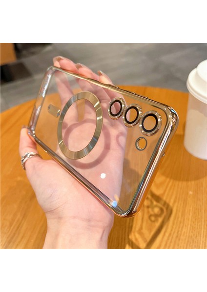 Galaxy S23 Plus Kılıf Magsafe Şarj Özellikli Kamera ve Lens Korumalı Esnek Silikon Dempre Case