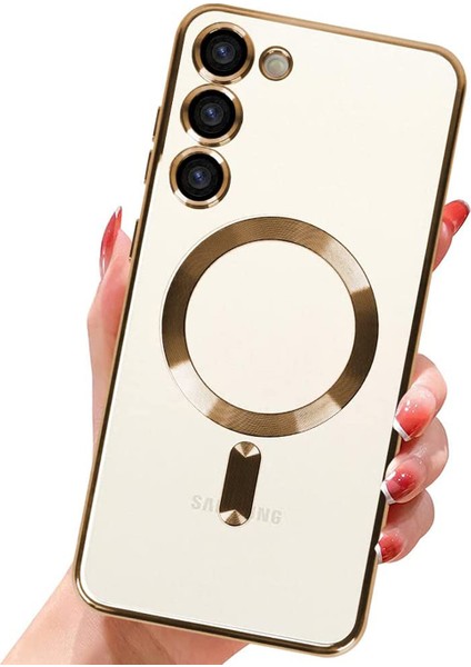 Galaxy S23 Plus Kılıf Magsafe Şarj Özellikli Kamera ve Lens Korumalı Esnek Silikon Dempre Case