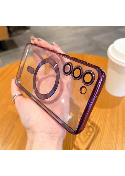 Galaxy S23 Kılıf Magsafe Şarj Özellikli Kamera ve Lens Korumalı Esnek Silikon Dempre Case