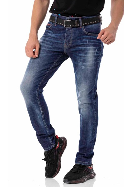 CD804 Koyu Mavi Basic Slim Erkek Jeans