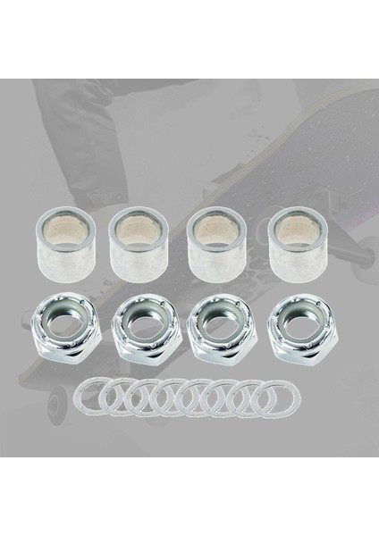 Standart Açık Kaykay Kamyon Aks Spacers Somun Longboard Donanım Parçaları Gümüş (Yurt Dışından)