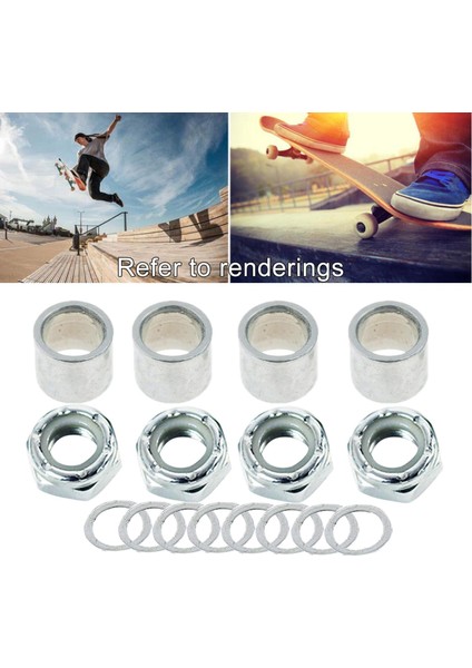 Standart Açık Kaykay Kamyon Aks Spacers Somun Longboard Donanım Parçaları Gümüş (Yurt Dışından)