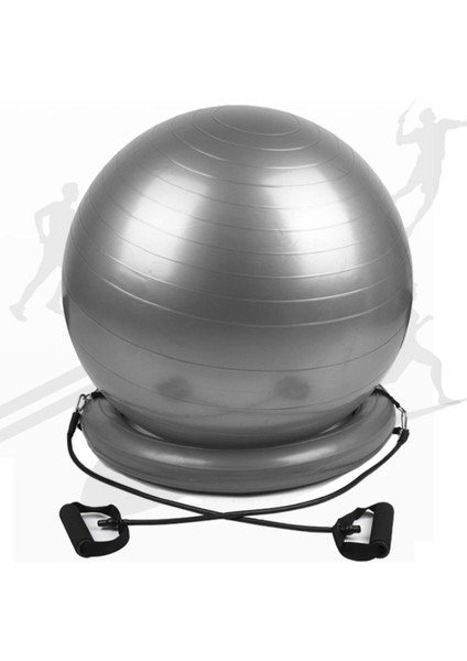 Şişme Yoga Top Stabilitesi Pilates Egzersiz Topu Standı Direnç Band Gri (Yurt Dışından) modelleri