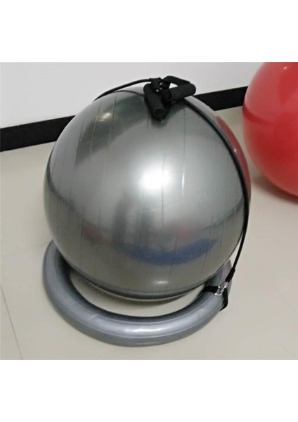 Şişme Yoga Top Stabilitesi Pilates Egzersiz Topu Standı Direnç Band Gri (Yurt Dışından) fırsatları