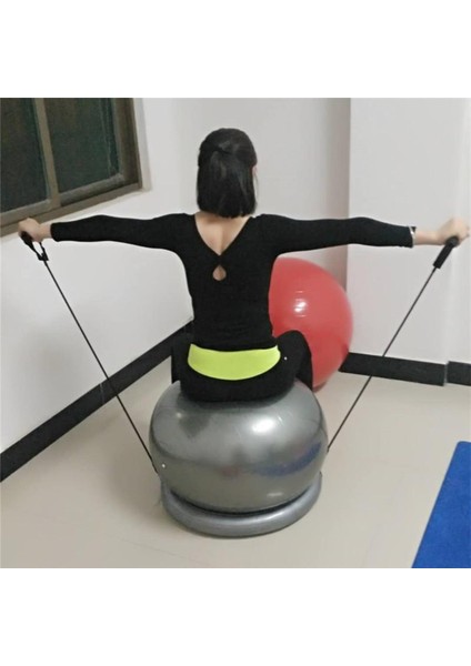 Şişme Yoga Top Stabilitesi Pilates Egzersiz Topu Standı Direnç Band Gri (Yurt Dışından) indirimleri