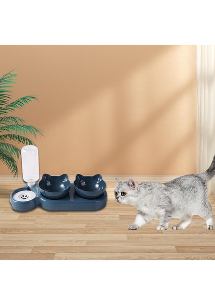 3 Arada 1 Kedi Kase Seti Evcil Hayvan Besleme Kaseleri Evcil Hayvanlar Için Kedicik Içme Mavisi (Yurt Dışından) fiyatları