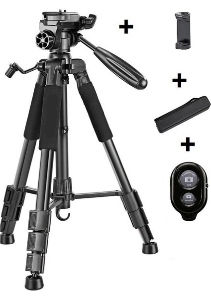 175CM Profesyonel Tripod Kamera Dslr Fotoğraf Makinesi Canon Nikon Sony Için Telefon Tutucu Bluetooth Kumandalı Tripot
