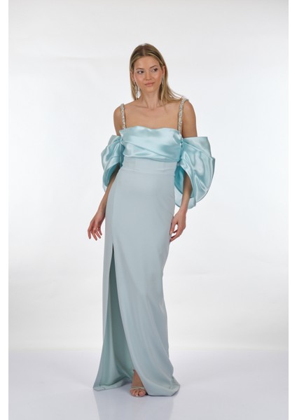 Yırtmaç Detaylı Ip Askılı Açık Mavi Kadın Abiye 2215832 fiyatları