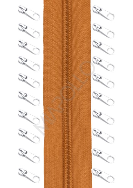 T5 Plastikdiş Fermuar Taba Fermuar ve Başlık (10MT Fermuar 20 Adet Başlık)