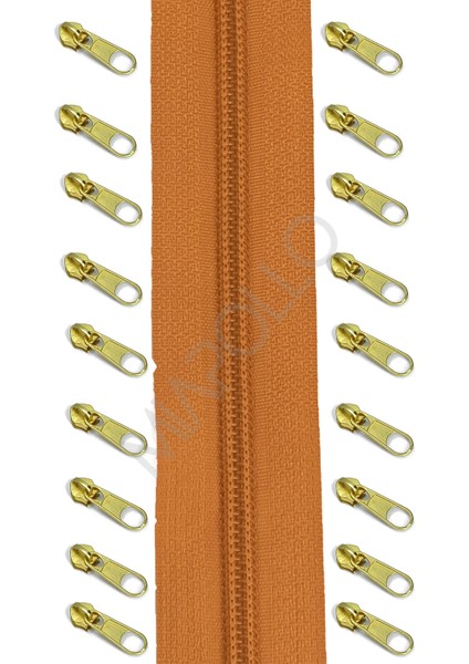 T5 Plastikdiş Fermuar Taba Fermuar ve Başlık (10MT Fermuar 20 Adet Başlık)