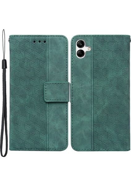 Samsung Galaxy A04E Için 4g / F04 4g / M04 4g Baskılı Telefon Kılıfı Pu Deri Cüzdan Şok Geçirmez Stand Kapağı El Kayışı ile (Yurt Dışından)
