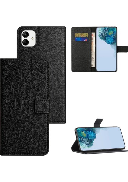 Samsung Galaxy A04E Için 4g Destekleme Stand Litchi Doku Pu Deri Kılıf Manyetik Kare Toka Cüzdan Cüzdan Cep Telefonu Kapağı (Yurt Dışından) indirimleri