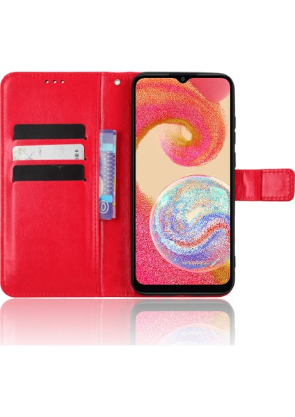 Samsung Galaxy A04E 4g Için Damla Geçirmez Telefon Kılıfı, Çılgın At Dokusu Manyetik Flip Cüzdan Stand Pu Deri Cep Telefon Kapağı Kayışlı (Yurt Dışından) modelleri