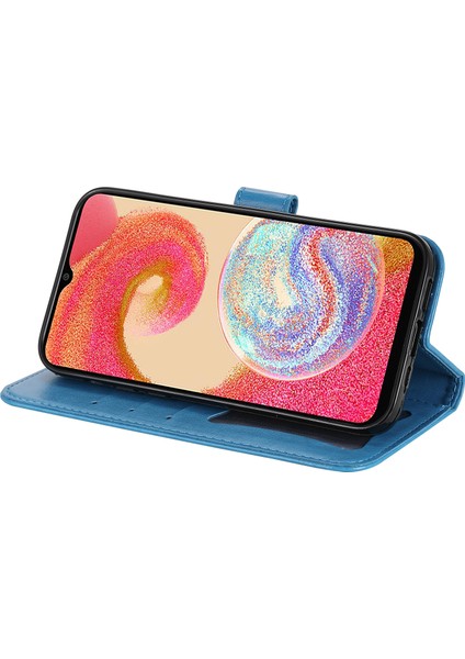 Samsung Galaxy A04E Için 4g Anti-Çizelge Pu Deri Koruyucu Telefon Kılıfı Çiçek Baskı Telefon Kapak Stand Stand Süpe (Yurt Dışından) modelleri
