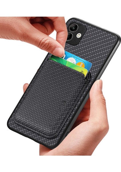 Samsung Galaxy A04 4g (164.4 x 76.3 x 9.1 mm Için 2'si Çıkarılabilir Manyetik Telefon Kasası Karbon Fiber Doku Kartı Tutucu Şok Geçirmez Kapak (Yurt Dışından) modelleri