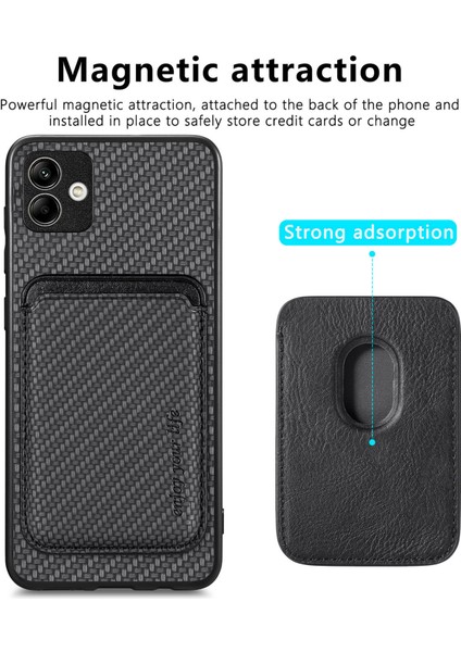 Samsung Galaxy A04 4g (164.4 x 76.3 x 9.1 mm Için 2'si Çıkarılabilir Manyetik Telefon Kasası Karbon Fiber Doku Kartı Tutucu Şok Geçirmez Kapak (Yurt Dışından) fırsatları