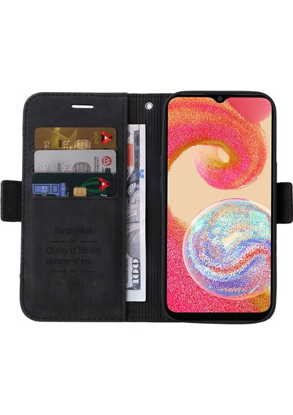 Samsung Galaxy A04E 4g Için Cep Telefonu Kapağı, Tam Koruma Cüzdan Stand Baskılı Hat Dikiş Pu Deri Kılıf (Yurt Dışından) fiyatları