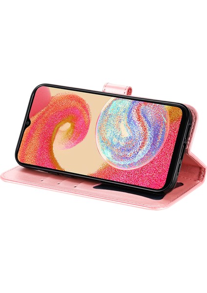 Samsung Galaxy A04E Için 4g Anti-Çizelge Pu Deri Koruyucu Telefon Kılıfı Çiçek Baskı Telefon Kapak Stand Stand Süpe (Yurt Dışından) modelleri