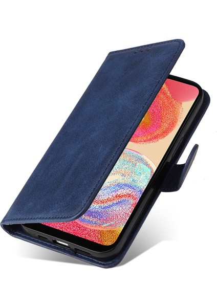 Samsung Galaxy A04E Için 4g Manyetik Pu Deri Telefon Kapak Standı Stand Anti-Sracratch Doku Doku Folio Cüzdan Telefon Kılıfı Kayış (Yurt Dışından) indirimleri