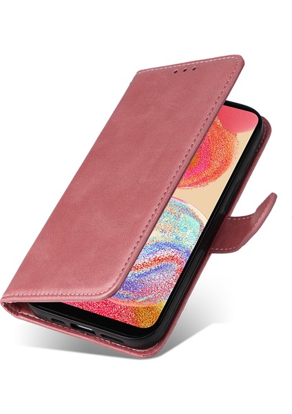 Samsung Galaxy A04E Için 4g Manyetik Pu Deri Telefon Kapak Standı Stand Anti-Sracratch Doku Doku Folio Cüzdan Telefon Kılıfı Kayış (Yurt Dışından) indirimleri