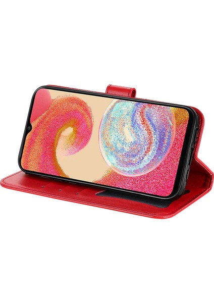 Samsung Galaxy A04E Için 4g Anti-Çizelge Pu Deri Koruyucu Telefon Kılıfı Çiçek Baskı Telefon Kapak Stand Stand Süpe (Yurt Dışından) modelleri