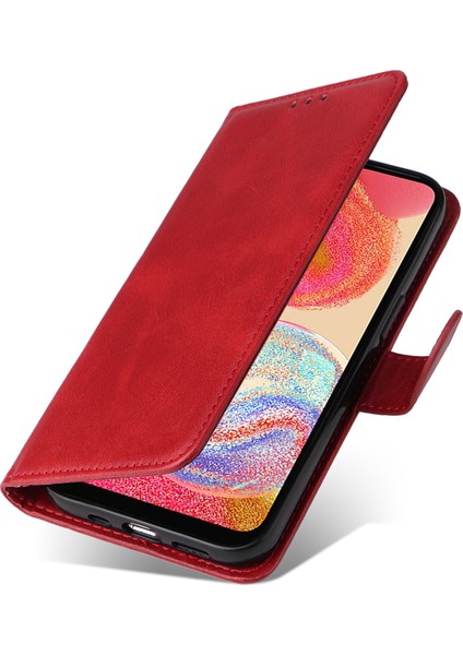 Samsung Galaxy A04E Için 4g Manyetik Pu Deri Telefon Kapak Standı Stand Anti-Sracratch Doku Doku Folio Cüzdan Telefon Kılıfı Kayış (Yurt Dışından) indirimleri