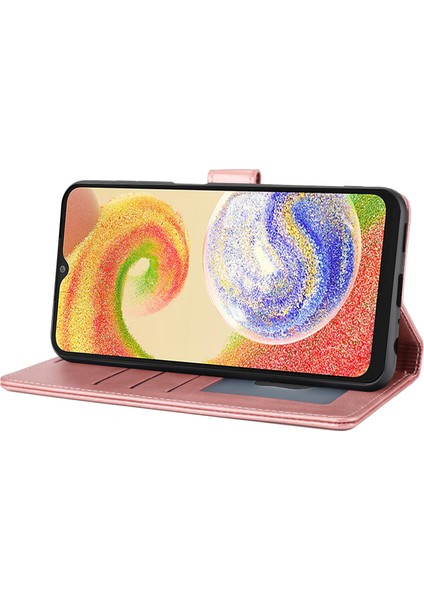 Samsung Galaxy A04E Için 4g / F04 4g / M04 4g Yatay Hat Pu Deri Deri Stand Kılıf Cüzdan Kapağı (Yurt Dışından) modelleri