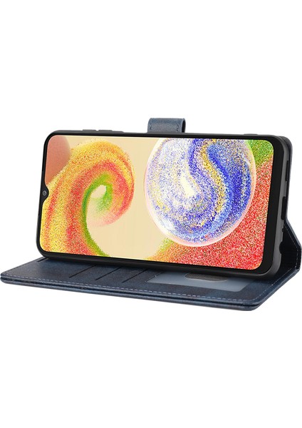 Samsung Galaxy A04E Için 4g / F04 4g / M04 4g Yatay Hat Pu Deri Deri Stand Kılıf Cüzdan Kapağı (Yurt Dışından) modelleri