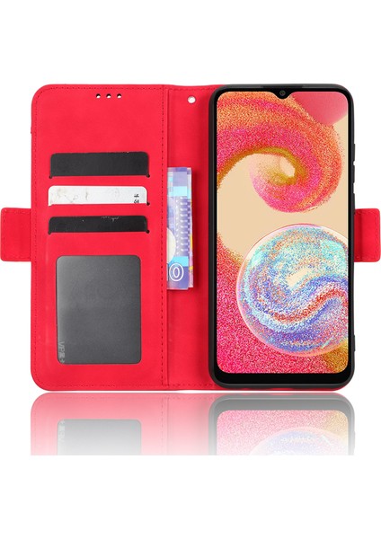 Samsung Galaxy A04E Için 4g Tam Koruma Pu Deri Telefon Kılıfı Tutucu Manyetik Flip Kapak Cüzdan Standı (Yurt Dışından) modelleri