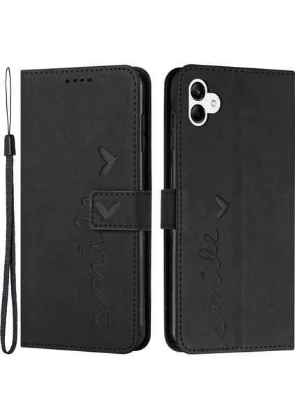 Samsung Galaxy A04E Için 4g Kitap Tarzı Pu Deri Cüzdan Telefon Kılıfı Baskılı Kalp Şekli Cilt Touch Duygu Stand Kapağı Kayış (Yurt Dışından) fiyatları