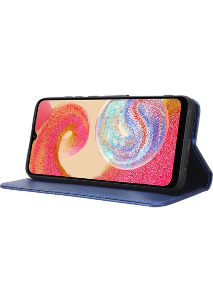 Samsung Galaxy A04E Için 4g Manyetik Toka Koruyucu Telefon Kapağı Elmas Doku Pu Deri Katlanabilir Stand Flip Cüzdan Telefon Kılıfı (Yurt Dışından) modelleri