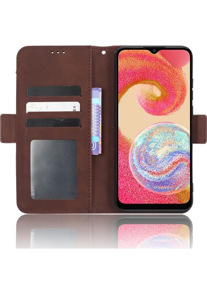 Samsung Galaxy A04E Için 4g Tam Koruma Pu Deri Telefon Kılıfı Tutucu Manyetik Flip Kapak Cüzdan Standı (Yurt Dışından) modelleri