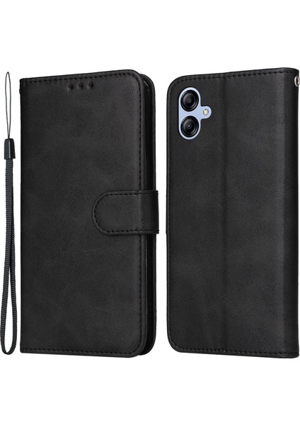 Samsung Galaxy A04E Için 4g Manyetik Pu Deri Telefon Kapak Standı Stand Anti-Sracratch Doku Doku Folio Cüzdan Telefon Kılıfı Kayış (Yurt Dışından)
