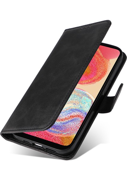 Samsung Galaxy A04E Için 4g Manyetik Pu Deri Telefon Kapak Standı Stand Anti-Sracratch Doku Doku Folio Cüzdan Telefon Kılıfı Kayış (Yurt Dışından) indirimleri