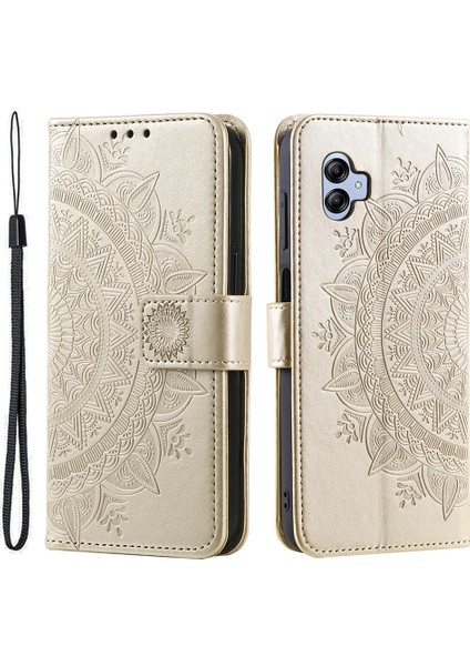 Samsung Galaxy A04E Için 4g Baskılı Mandala Çiçek Cüzdan Kılıf Pu Pu Deri Manyetik Flip Stand Telefon Kapağı Kayışla (Yurt Dışından) fiyatları