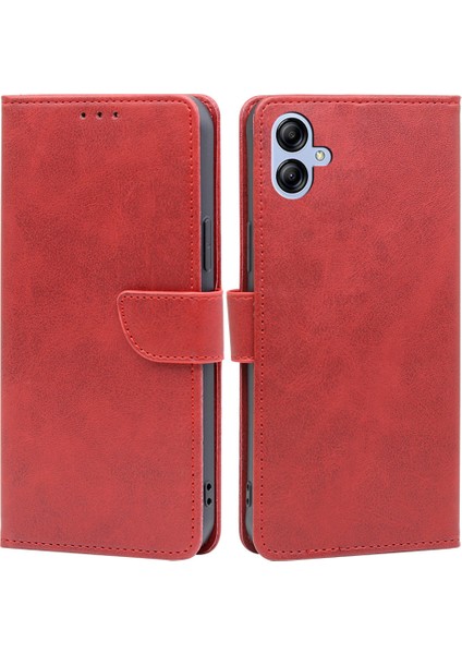 Samsung Galaxy A04E Için 4g Buzağı Dokusu Pu Deri Deri Flip Kılıf Iç Tpu Cüzdan Stand Manyetik Kapatma Telefon Kapağı (Yurt Dışından)