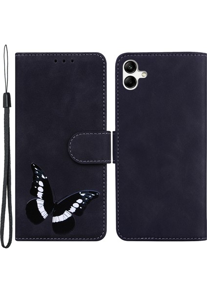 Samsung Galaxy A04E 4g / F04 4g / M04 4g Deri Telefon Kılıf Kelebek Baskı Cüzdan Telefon Stand Kapağı (Yurt Dışından)
