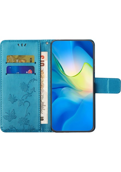 Samsung Galaxy A04E Için 4g Pu Deri Flip Telefon Kapağı Baskılı Kelebek Çiçek Desen Standı Magnetic Cüzdan Folio Kılıf (Yurt Dışından)