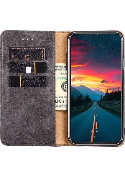 Samsung Galaxy A04E Için 4g Pu Deri Cüzdan Stand Kılıfı Üçgen Dikiş Hattı Dekoru Tam Koruma Telefon Kapağı (Yurt Dışından)