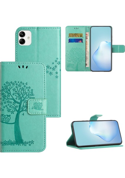 Samsung Galaxy A04E Için 4g Baskılı Baykuş Ağacı Deseni Kıvrım Anti-Sracratch Pu Deri Cüzdan Görüntüleme Standı Fingerprint Anti-Fragrint Koruyucu Kılıf (Yurt Dışından) indirimleri