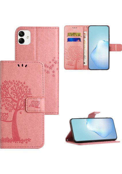 Samsung Galaxy A04E Için 4g Baskılı Baykuş Ağacı Deseni Kıvrım Anti-Sracratch Pu Deri Cüzdan Görüntüleme Standı Fingerprint Anti-Fragrint Koruyucu Kılıf (Yurt Dışından) indirimleri