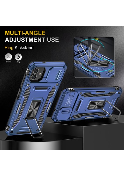Samsung Galaxy A04 4g (164.4 x 76.3 x 9.1 Mm) / M13 5g, Zırh Serisi Pc + Tpu Kapak Kickstand Için Şok Geçirmez Telefon Kasası (Yurt Dışından) fırsatları