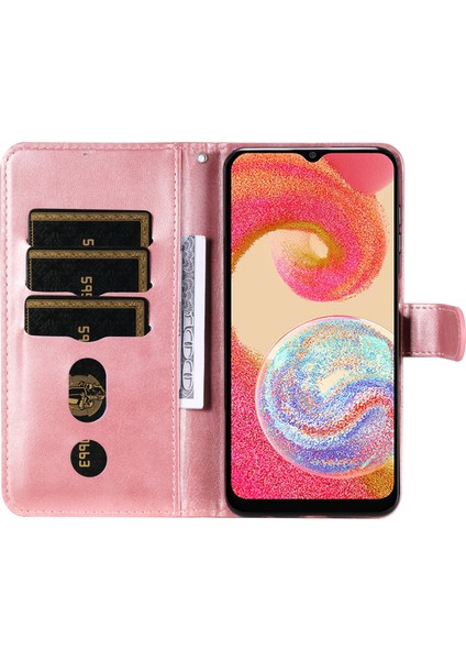 Samsung Galaxy A04E Için 4g Buzağı Dokusu Pu Deri Fermuar Cep Telefon Kılıfı Stand Cüzdan Tam Koruma Kapağı (Yurt Dışından) modelleri