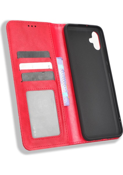 Retro Doku Samsung Galaxy A04E 4g Için Retro Doku Koruyucu Telefon Kapağı, Manyetik Otomatik Kapanış Baskılı Pu Desen Pu Deri Flip Cüzdan Stand Anti-Drop Telefon Kılıfı (Yurt Dışından) indirimleri