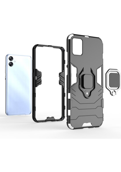 Samsung Galaxy A04E Için 4g Yüzük Kickstand Telefon Kılıfı Pc+Tpu Çizgiye Karşı Koruyucu Kapak (Yurt Dışından) fırsatları