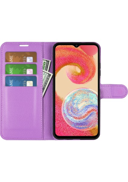 Samsung Galaxy A04E 4g Için Telefon Stand Cüzdan Kapağı, Litchi Doku Pu Pu Deri Anti-Çizgi Telefon Flip Kılıfı (Yurt Dışından) modelleri