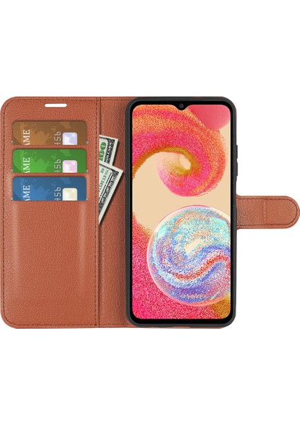 Samsung Galaxy A04E 4g Için Telefon Stand Cüzdan Kapağı, Litchi Doku Pu Pu Deri Anti-Çizgi Telefon Flip Kılıfı (Yurt Dışından) modelleri