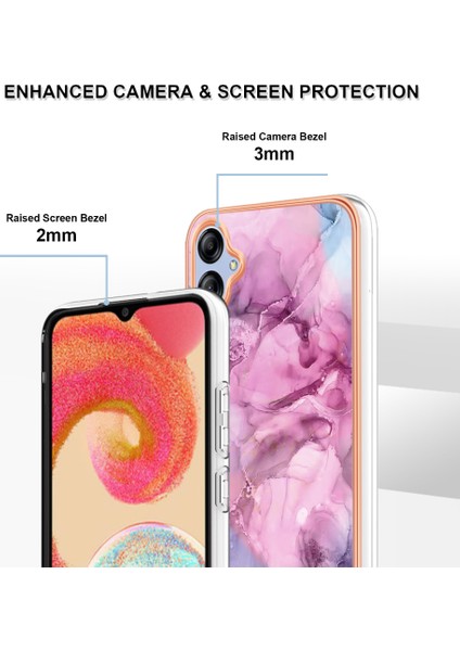 Samsung Galaxy A04E 4g / F04 4g / M04 4g Yb Imd Serisi-16 Stil E Mermer Desen Tpu Imd Telefon Kılıfı 2.0mm Elektroplasyon Kapağı (Yurt Dışından) fırsatları