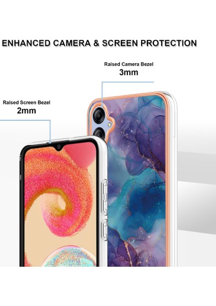 Samsung Galaxy A04E 4g / F04 4g / M04 4g Yb Imd Serisi-16 Stil E Mermer Desen Tpu Imd Telefon Kılıfı 2.0mm Elektroplasyon Kapağı (Yurt Dışından) fırsatları